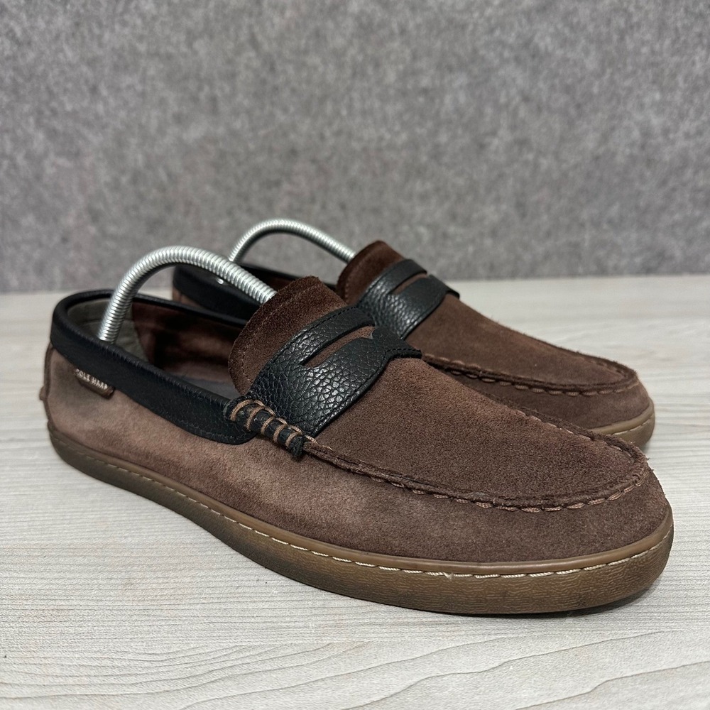 Cole Haan Pinch Weekender Mens Sz 10 Brown Suede Penny Loafers Slip On Shoes